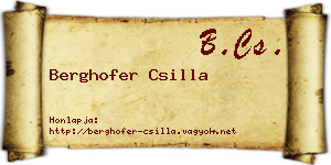 Berghofer Csilla névjegykártya